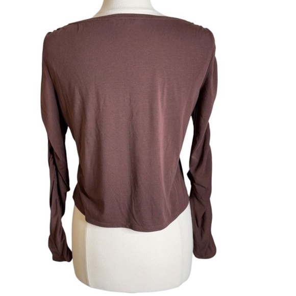 Athleta All Around Ruched Top Mahogany Brown Plus Size XS - Picture 3 of 5